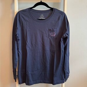 Ivory Ella Navy Long Sleeve Shirt with Pink Elephant